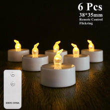 Load image into Gallery viewer, 6/24Pcs Flameless LED Candles Electric Fake Candle Battery Operated LED Tea Lights in Warm White for Wedding Table Festival Celebration Halloween Tea Light Creative Lamp Battery Powered Home Wedding Birthday Party Decoration Lighting