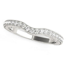 Load image into Gallery viewer, 14k White Gold Antique Style Milgrained Curved Diamond Ring (1/4 cttw)