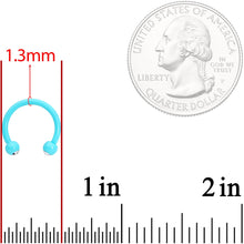 Load image into Gallery viewer, 16G Clear Gem Teal Glow in the Dark Horseshoe Circular Barbell