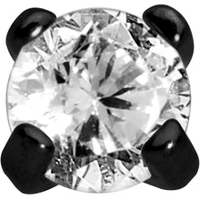 Load image into Gallery viewer, Body Candy Black Titanium IP Steel Clear 2mm Accent Internally Threaded Labret Monroe 16G 1/4