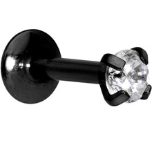 将图片加载到图库查看器,1/4 Clear 3mm Gem Black IP Internally Threaded Labret Monroe Tragus