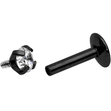 将图片加载到图库查看器,1/4 Clear 3mm Gem Black IP Internally Threaded Labret Monroe Tragus
