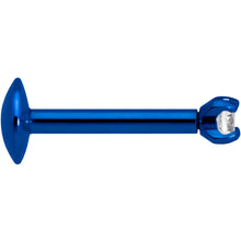 将图片加载到图库查看器,5/16 Clear 2mm Gem Blue IP Internally Threaded Labret Monroe Tragus