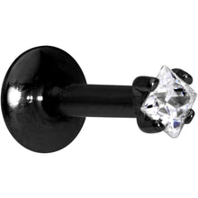 将图片加载到图库查看器,1/4 Clear Square CZ Black PVD Internally Threaded Labret Monroe