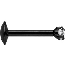 Load image into Gallery viewer, 5/16 Clear Square CZ Black PVD Internally Threaded Labret Monroe