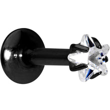 将图片加载到图库查看器,1/4 Clear Star CZ Gem Black PVD Internally Threaded Labret Monroe