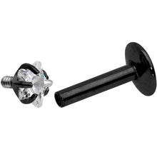 将图片加载到图库查看器,1/4 Clear Star CZ Gem Black PVD Internally Threaded Labret Monroe