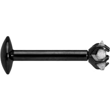Load image into Gallery viewer, 5/16 Clear Star CZ Gem Black PVD Internally Threaded Labret Monroe