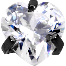 Load image into Gallery viewer, 5/16 Clear Heart CZ Black PVD Internally Threaded Labret Monroe