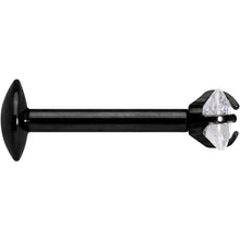 Load image into Gallery viewer, 5/16 Clear Heart CZ Black PVD Internally Threaded Labret Monroe