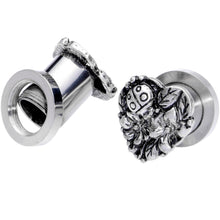 Load image into Gallery viewer, Ladybug Heart Screw Fit Tunnel Plug Set 6mm to 16mm