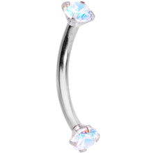 将图片加载到图库查看器,3/8 Clear Gem Anodized Curved Eyebrow Ring Set of 3