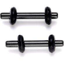 将图片加载到图库查看器,Black Anodized Titanium Micro Straight Plug Set 14G to 8G