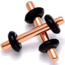 Load image into Gallery viewer, Rose Gold Tone Anodized Titanium Micro Straight Plug Set 14G to 12G