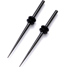Load image into Gallery viewer, Black Anodized Titanium Micro Taper Straight Plug Set 14G to 8G