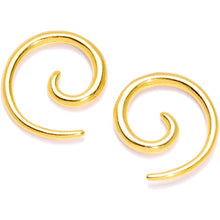 Load image into Gallery viewer, Gold Tone Anodized Titanium Micro Spiral Taper Set 12G ot 6G