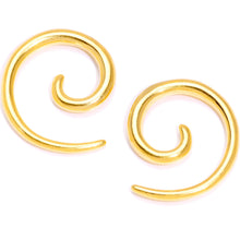 Load image into Gallery viewer, Gold Tone Anodized Titanium Micro Spiral Taper Set 12G ot 6G
