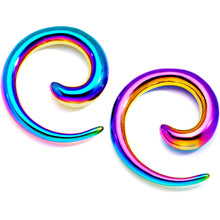 Load image into Gallery viewer, 6G Rainbow Anodized Titanium Micro Spiral Taper Set
