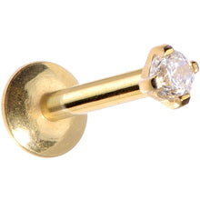 Load image into Gallery viewer, 16G 5/16 Gold Titanium Internally Threaded Gem Labret Monroe
