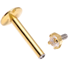 Load image into Gallery viewer, 16G 5/16 Gold Titanium Internally Threaded Gem Labret Monroe