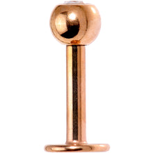 Load image into Gallery viewer, 16G 1/4 Clear Press Fit Gem Rose Gold IP Tragus Labret Monroe
