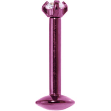 将图片加载到图库查看器,16G 5/16 Purple Titanium Internally Threaded Gem Labret Monroe