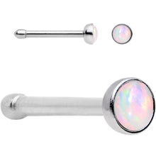 Load image into Gallery viewer, 1/4 White Faux Opal Double Crescent Moon Nose Bone 6 Pack Set