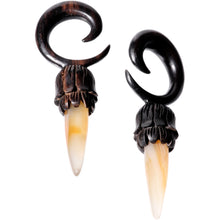 将图片加载到图库查看器,White Stone Iron Wood Tribal Spiral Taper Set 5mm to 8mm