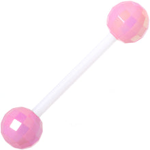 将图片加载到图库查看器,Green Purple Disco Ball Bioplast Barbell Tongue Ring Set of 4