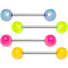 Load image into Gallery viewer, Multi Color Translucent Blast Ball Barbell Tongue Ring Set of 4