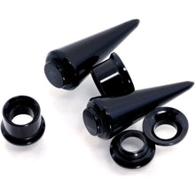 Load image into Gallery viewer, Black 2 in 1 Interchangeable Screw Fit Plug and Taper Set