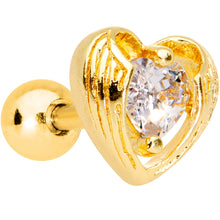 Load image into Gallery viewer, Clear CZ Gem Gold Plated Hugged Heart Cartilage Tragus Earring