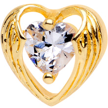 Load image into Gallery viewer, Clear CZ Gem Gold Plated Hugged Heart Cartilage Tragus Earring