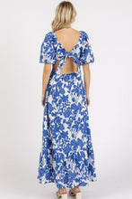Load image into Gallery viewer, New Summer Cutout Back Floral Sweetheart Neck Puff Sleeve Dress – Unique, Romantic and Trendy Floral Dress with Puff Sleeves and Cutout Back