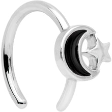 Load image into Gallery viewer, Black Crescent Moon and Star Non Pierced Ear Cuff