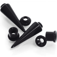 Load image into Gallery viewer, Black 2 in 1 Interchangeable Screw Fit Plug and Taper Set