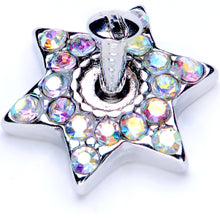 Load image into Gallery viewer, 14G Aurora Gem 10mm Six Point Star Dermal Top