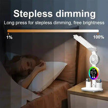 Load image into Gallery viewer, Smart Touch LED Desk Lamp – USB Powered, Dual Head, Dimmable, Color Changing