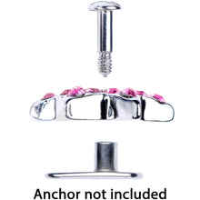 Load image into Gallery viewer, 14G Pink Gem 10mm Six Point Star Dermal Top