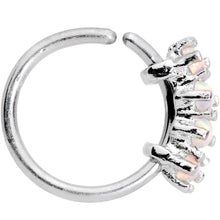 Load image into Gallery viewer, 5/16 White Synthetic Opal Royal Crown Tragus Cartilage Earring