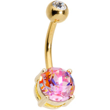 Load image into Gallery viewer, Blue Purple Pink Yellow Gem Gold Plated Belly Ring Set of 5