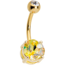 Load image into Gallery viewer, Blue Purple Pink Yellow Gem Gold Plated Belly Ring Set of 5