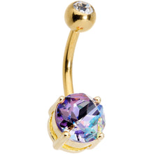Load image into Gallery viewer, Blue Purple Pink Yellow Gem Gold Plated Belly Ring Set of 5