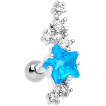Load image into Gallery viewer, Aqua CZ Gem Shooting Star Cartilage Tragus Earring