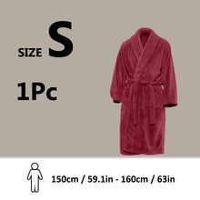 Load image into Gallery viewer, Unisex Extra Warm Coral Fleece Bathrobe Mens and Women Adult Robes for Your Bathroom Bath Towel Bedroom Shawl Collar Robes, Valentines gift for lovers