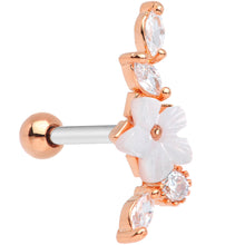 Load image into Gallery viewer, Clear CZ Gem Rose Gold Tone Snowflake Cascade Cartilage Tragus Earring