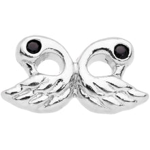 Load image into Gallery viewer, Ruffled Feather Dual Swans Cartilage Tragus Earring