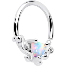 将图片加载到图库查看器,16G 5/16 White Synthetic Opal Bold Heart Seamless Circular Ring