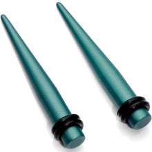 Load image into Gallery viewer, Teal Matte Silicone Straight Taper Set 4mm to 12mm