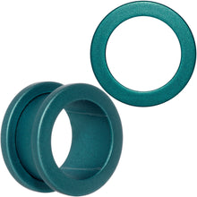 Load image into Gallery viewer, Teal Matte Silicone Screw Fit Tunnel Plug Set 6mm to 25mm